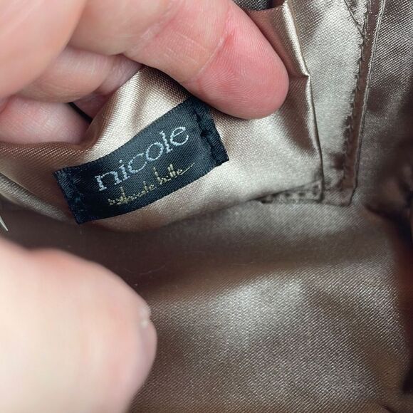 Nicole Miller Blush Pink Metal Mesh Chain Strap Structured Frame Evening Bag - Picture 9 of 12